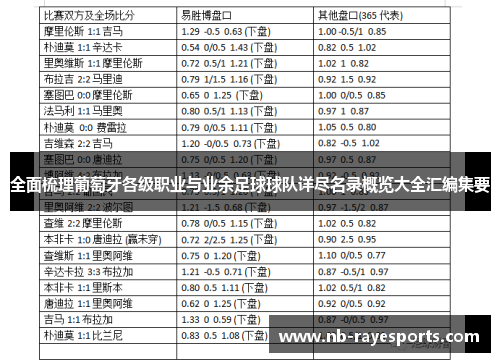 全面梳理葡萄牙各级职业与业余足球球队详尽名录概览大全汇编集要 全面梳理葡萄牙各级职业与业余足球球队详尽名录概览大全汇编集要